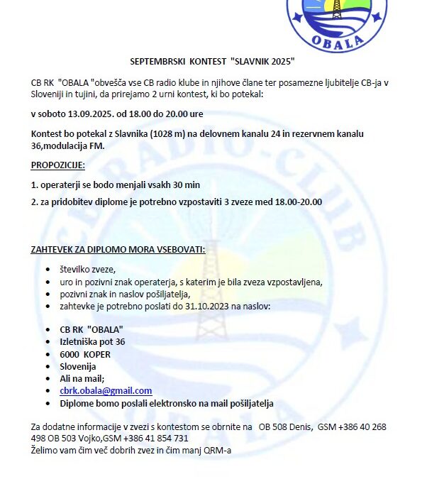 SEPTEMBRSKI KONTEST “SLAVNIK 2025”