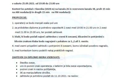 CB RK OBALA KONTEST “SLAVNIK 2021” 25.09.2021. OD 19:00 DO 23:00 SATI